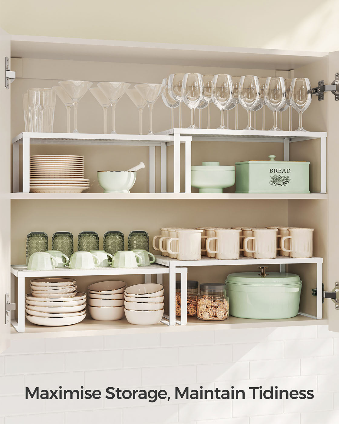Spice Racks - Metal - White - Set of 2
