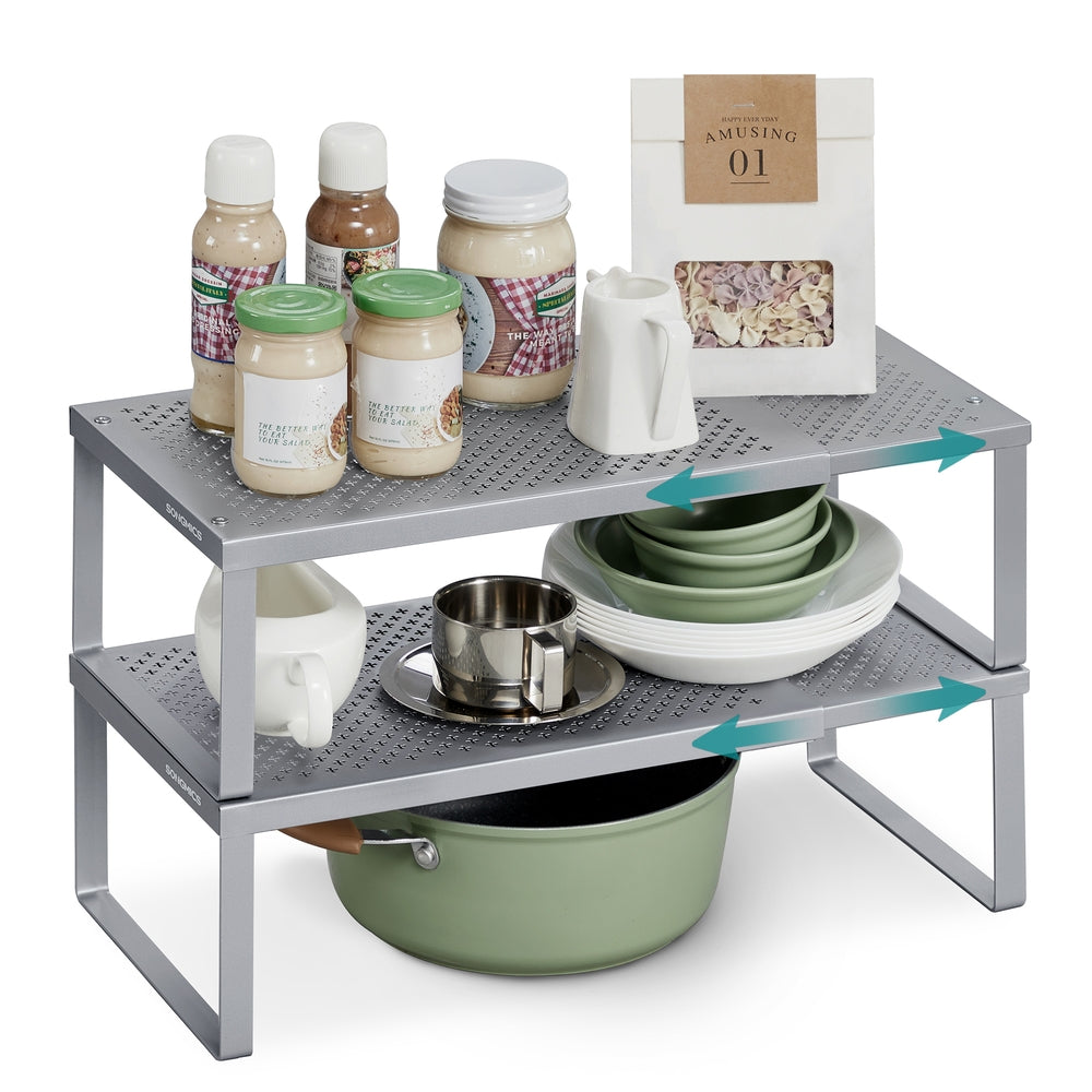 Kitchen Spice Rack - 2 Shelves - Steel - Extendable Design