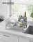 Dish Drying Rack - Metal - Dove Grey - 360° Rotatable with Extendable Spout