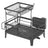 Dish Drying Rack Rotatable Extendable Spout Cutlery Holder Anthracite Grey - Steel and Plastic - Slate Grey