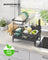 Dish Drying Rack Rotatable Extendable Spout Cutlery Holder Anthracite Grey - Steel and Plastic - Slate Grey