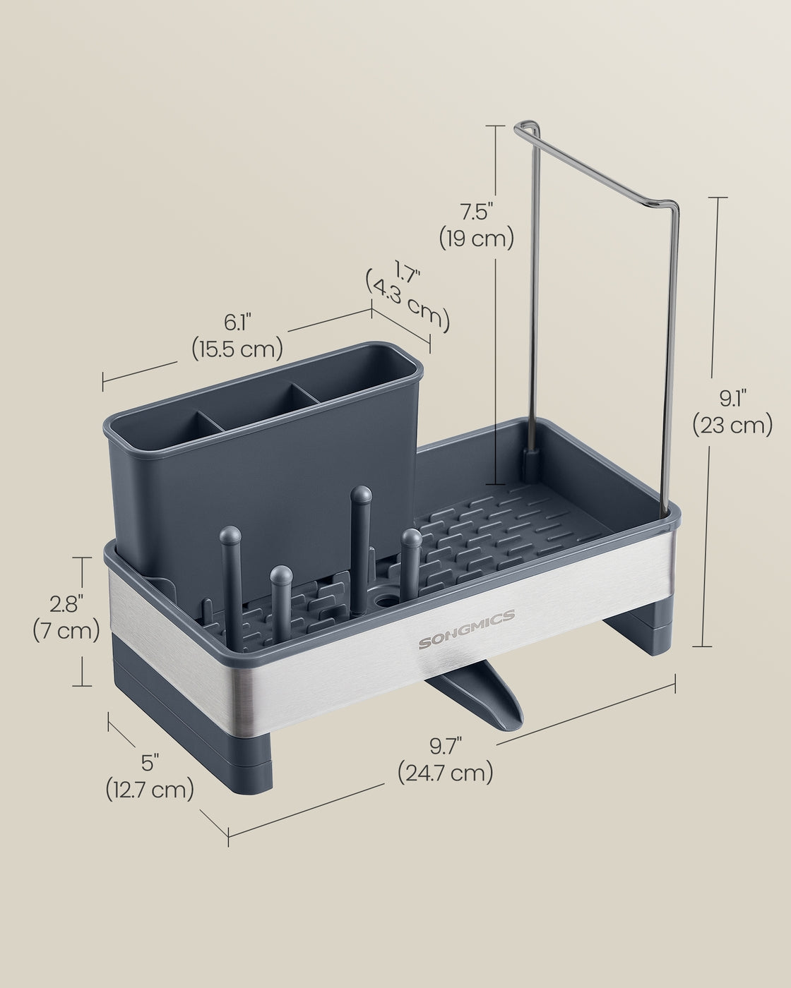 Kitchen Sink Caddy - 1L - Stainless Steel - Sponge Holder