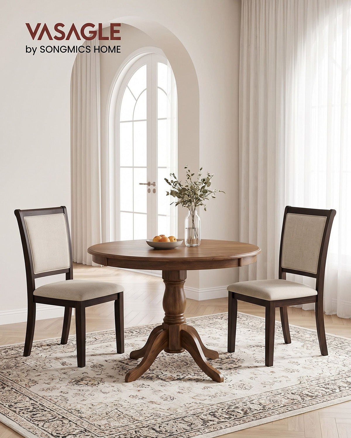 Dining Chairs - Set of 4 - Light Beige - 50 x 51 x 82 cm