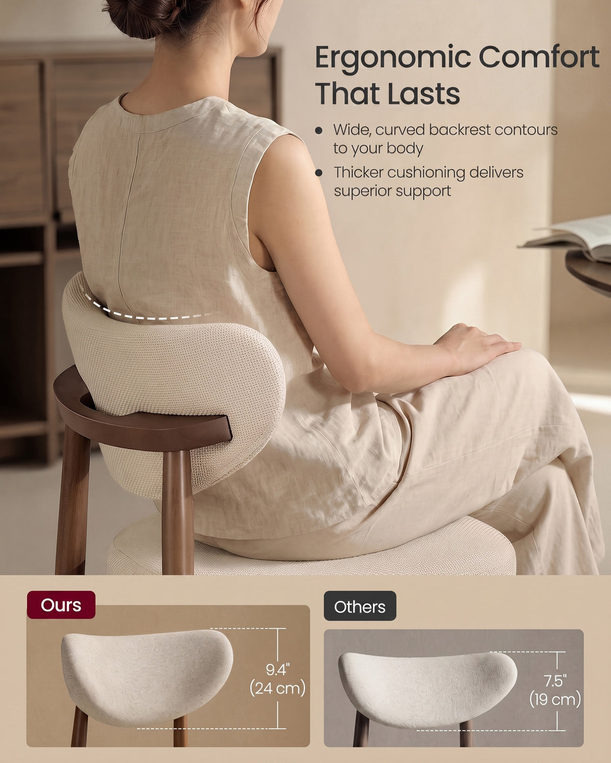 Dining Chairs - Set of 4 - Light Beige - 50 x 51 x 82 cm