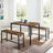 3-Piece Kitchen Table and Bench Set - Steel Frame - Rustic Brown and Black