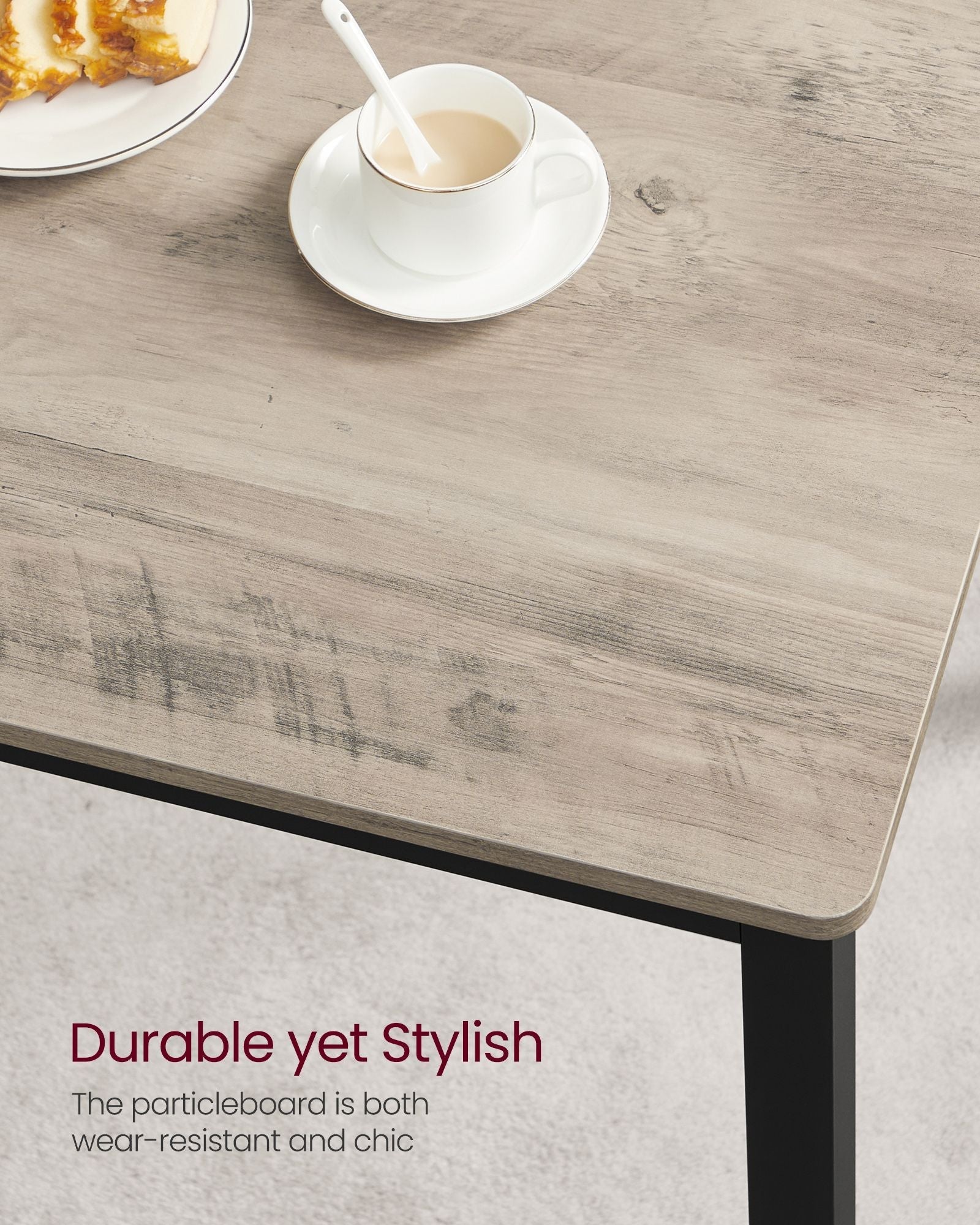 Dining Table Set - Steel Frame - Heather Greige