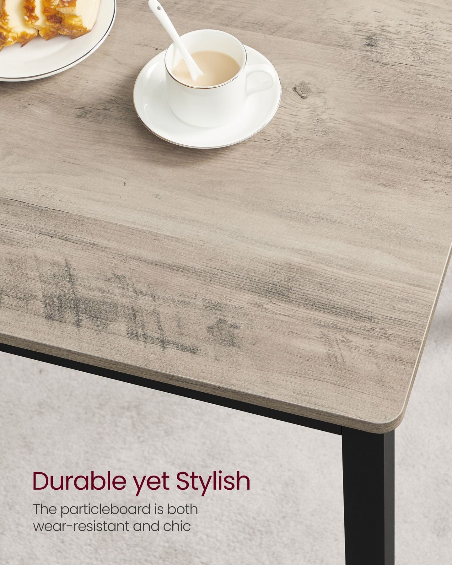 Dining Table Set - Steel Frame - Heather Greige
