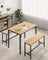 Dining Table Set - Steel - Rustic Brown and Black