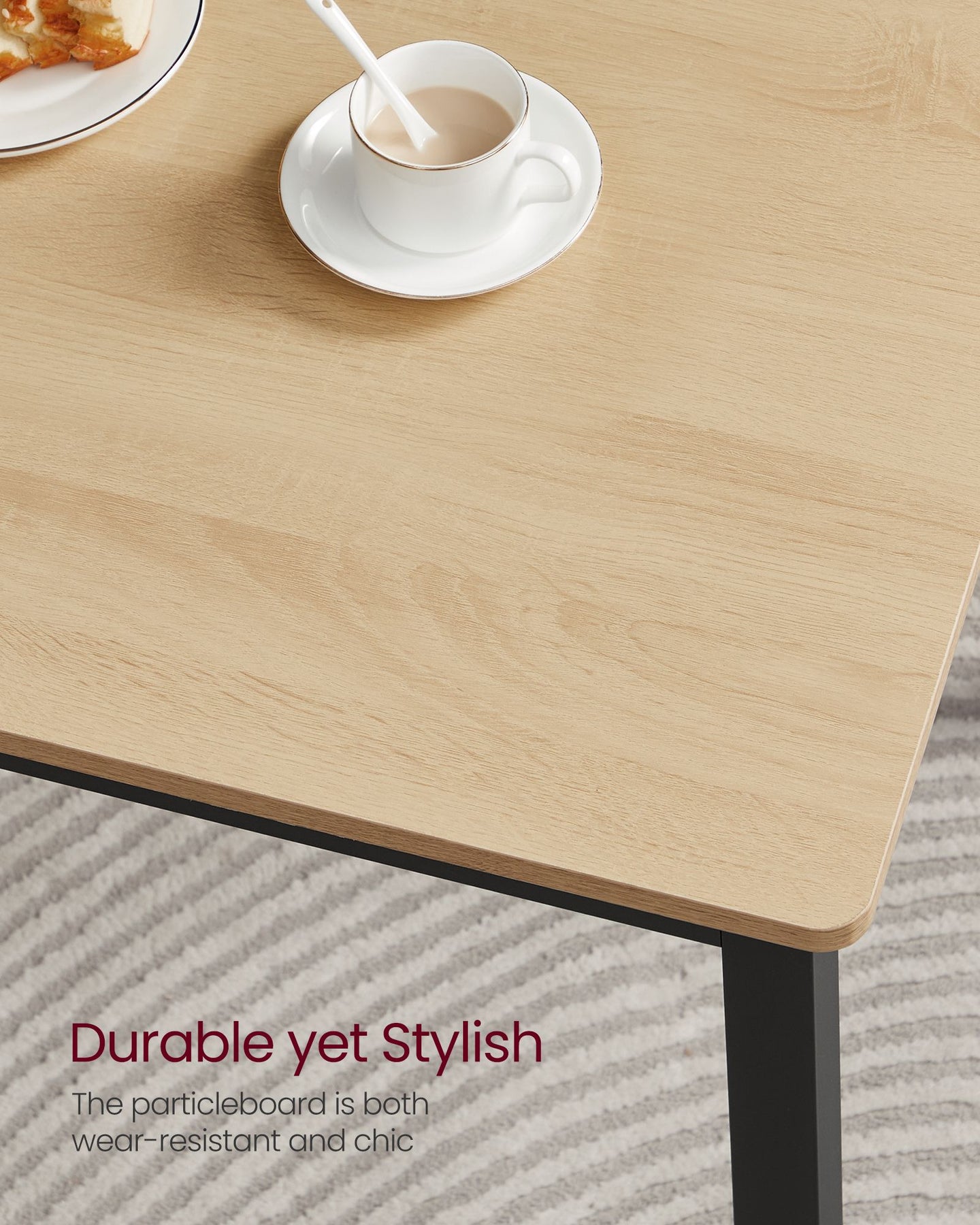 Dining Table Set - Steel - Rustic Brown and Black