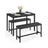 Dining Table Set - Includes 2 Benches - Steel - Rustic Brown and Black
