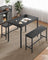 Dining Table Set - Includes 2 Benches - Steel - Rustic Brown and Black