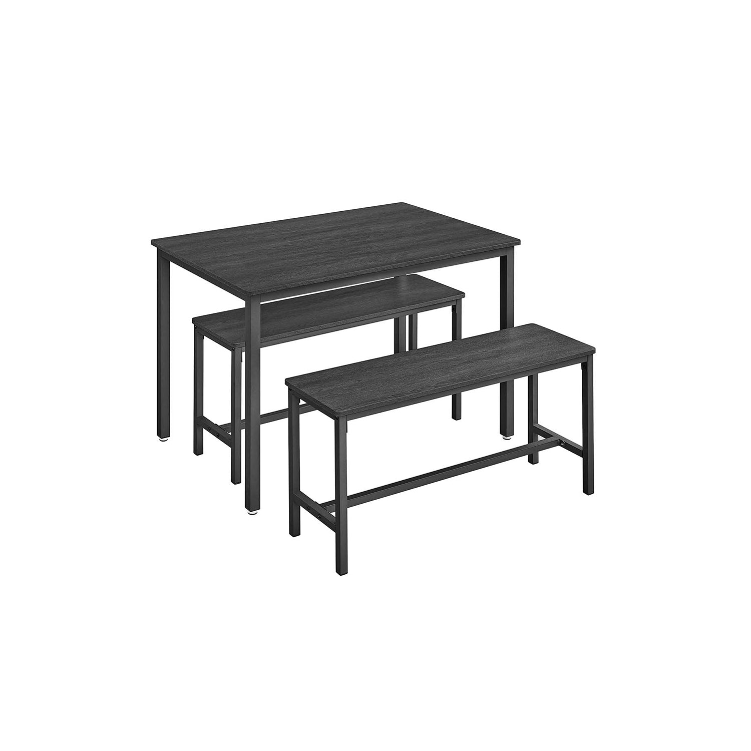 Dining Table Set - Steel - Ash Black and Ink Black