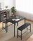 Dining Table Set - Steel - Ash Black and Ink Black