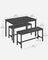 Dining Table Set - Steel - Ash Black and Ink Black