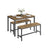 Dining Table Set - Includes 2 Benches - Steel - Rustic Brown and Black