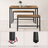 Dining Table Set - Includes 2 Benches - Steel - Rustic Brown and Black