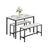 Dining Table Set - Includes 2 Benches - Steel - Rustic Brown and Black