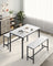 Dining Table Set - Includes 2 Benches - Steel - Rustic Brown and Black