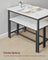 Dining Table Set - Includes 2 Benches - Steel - Rustic Brown and Black