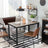 Dining Table - Metal - Greige and Black - Seats 4