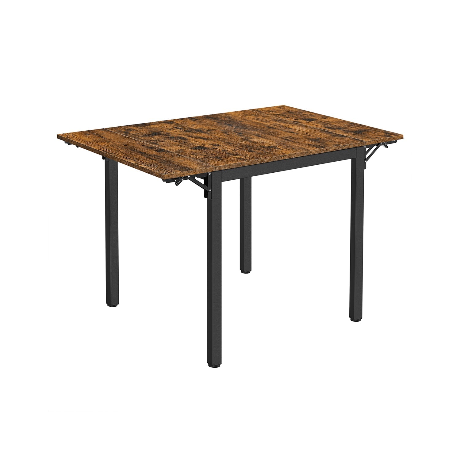 Extendable Dining Table - Wood - Rustic Brown - Folding Design for Small Spaces
