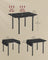 Folding Dining Table - MDF - Ebony Black - Extendable for Small Spaces