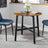 Round Dining Table - Wood - Rustic Brown and Black - 80 x 75 cm