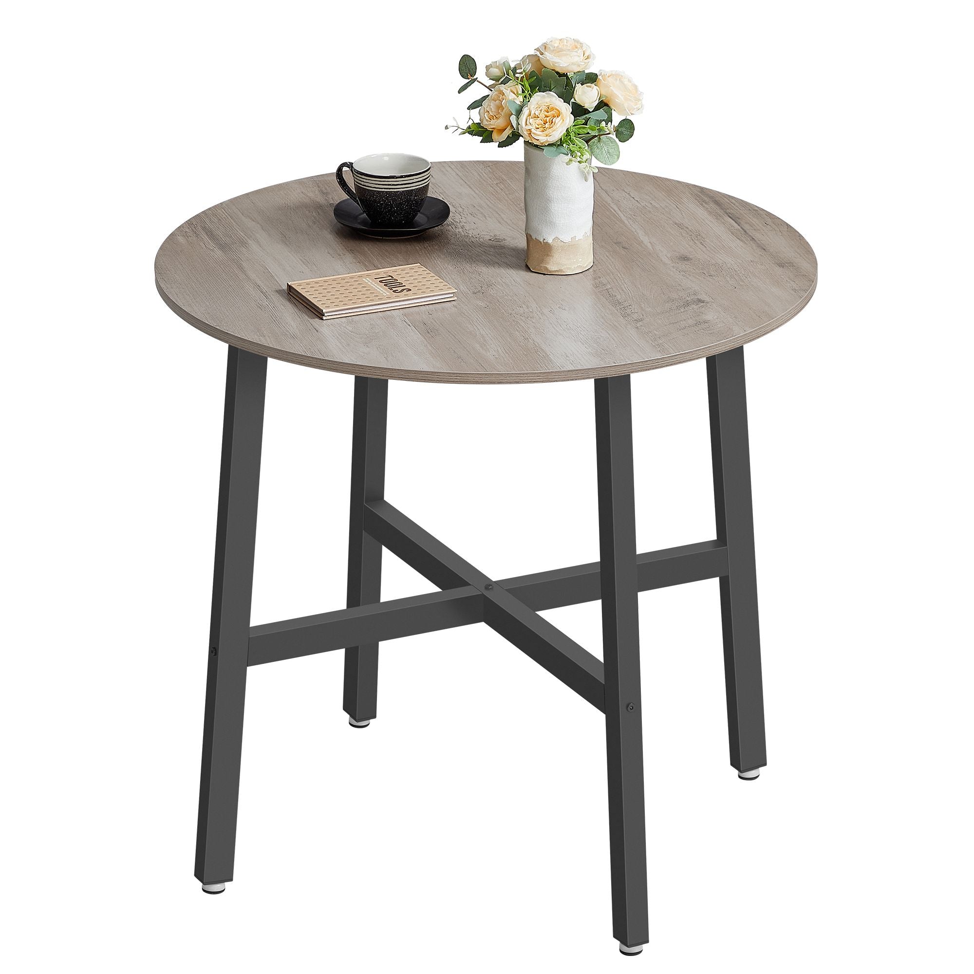 Round Dining Table - Wood - Ebony Black - Durable Design for Everyday Use