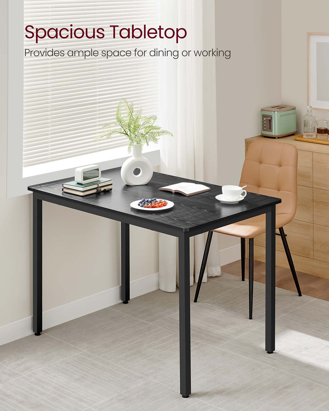 Round Dining Table - 80 x 75 cm - Wood - Ebony Black - Seats 4 People