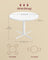 Round Dining Table - Wood - Snow White - Water-Resistant