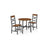 Dining Table and Chairs Set - Steel Frame - Rustic Brown and Black