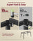 Dining Table Seats 4-6 People - Wood and Steel - Natural Walnut and Ink Black