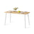 Dining Table Seats 4-6 People - Wood and Steel - Golden Oak and Cloud White