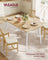 Dining Table Seats 4-6 People - Wood and Steel - Golden Oak and Cloud White