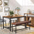 Dining Table - Heavy Duty, Seats 4 - Metal Frame - Rustic Brown - Rustic Aesthetic Enhances Your Home