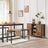 Dining Table - Heavy Duty, Seats 4 - Metal Frame - Rustic Brown - Rustic Aesthetic Enhances Your Home