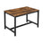 Dining Table - Heavy Duty, Seats 4 - Metal Frame - Rustic Brown - Rustic Aesthetic Enhances Your Home