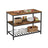 Kitchen Island - Steel - Rustic Brown and Black - Large Worktop with 3 Shelves