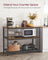 Kitchen Island - Steel - Rustic Brown and Black - Large Worktop with 3 Shelves