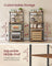 Kitchen Bakers Rack - Engineered Wood - Rustic Brown - 4-Tier with Power Outlet and Adjustable Shelf