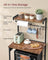 Kitchen Bakers Rack - Engineered Wood - Rustic Brown - 4-Tier with Power Outlet and Adjustable Shelf