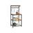 Kitchen Baker's Rack - Metal - Rustic Brown and Black - Storage Shelves with Hooks