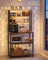 Kitchen Storage Rack - 6 Shelves and 6 Hooks - Steel - Heather Greige