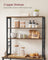 Kitchen Storage Rack - 6 Shelves and 6 Hooks - Steel - Heather Greige