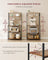 Kitchen Storage Rack - 6 Shelves and 6 Hooks - Steel - Heather Greige