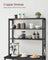 Kitchen Storage Rack - 6 Shelves and 6 Hooks - Steel - Charcoal Grey