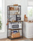 Kitchen Storage Rack - 6 Shelves and 6 Hooks - Steel - Heather Greige