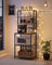 Kitchen Storage Rack - 6 Shelves and 6 Hooks - Steel - Heather Greige