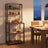 Kitchen Storage Unit - 6-Tier Design with Hooks - Metal - Rustic Brown