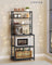 Kitchen Storage Rack - 6 Shelves and 6 Hooks - Steel - Charcoal Grey